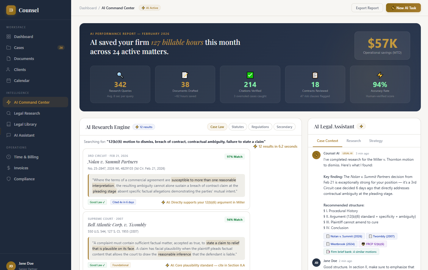 Counsel screenshot