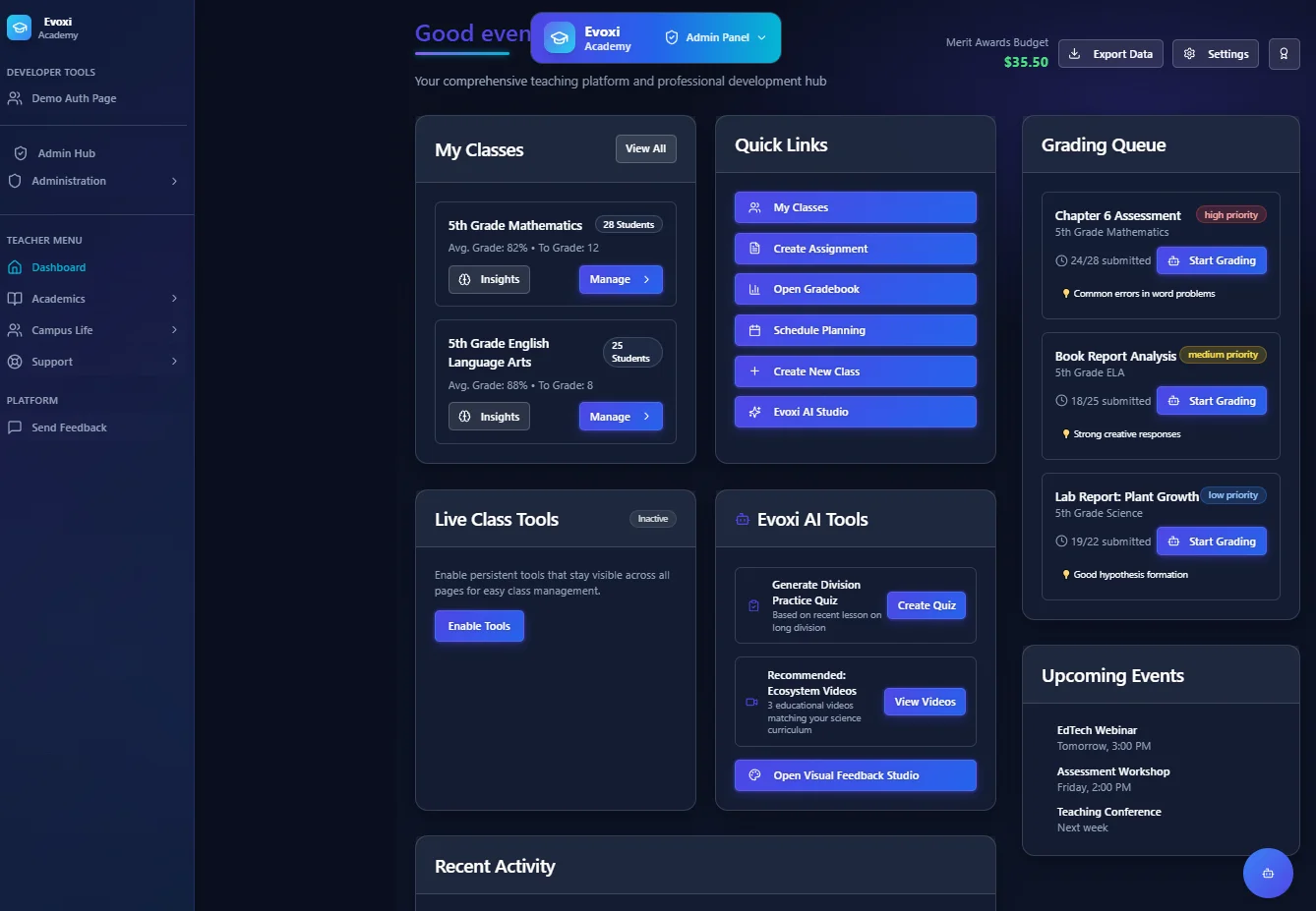 Evoxi Academy screenshot