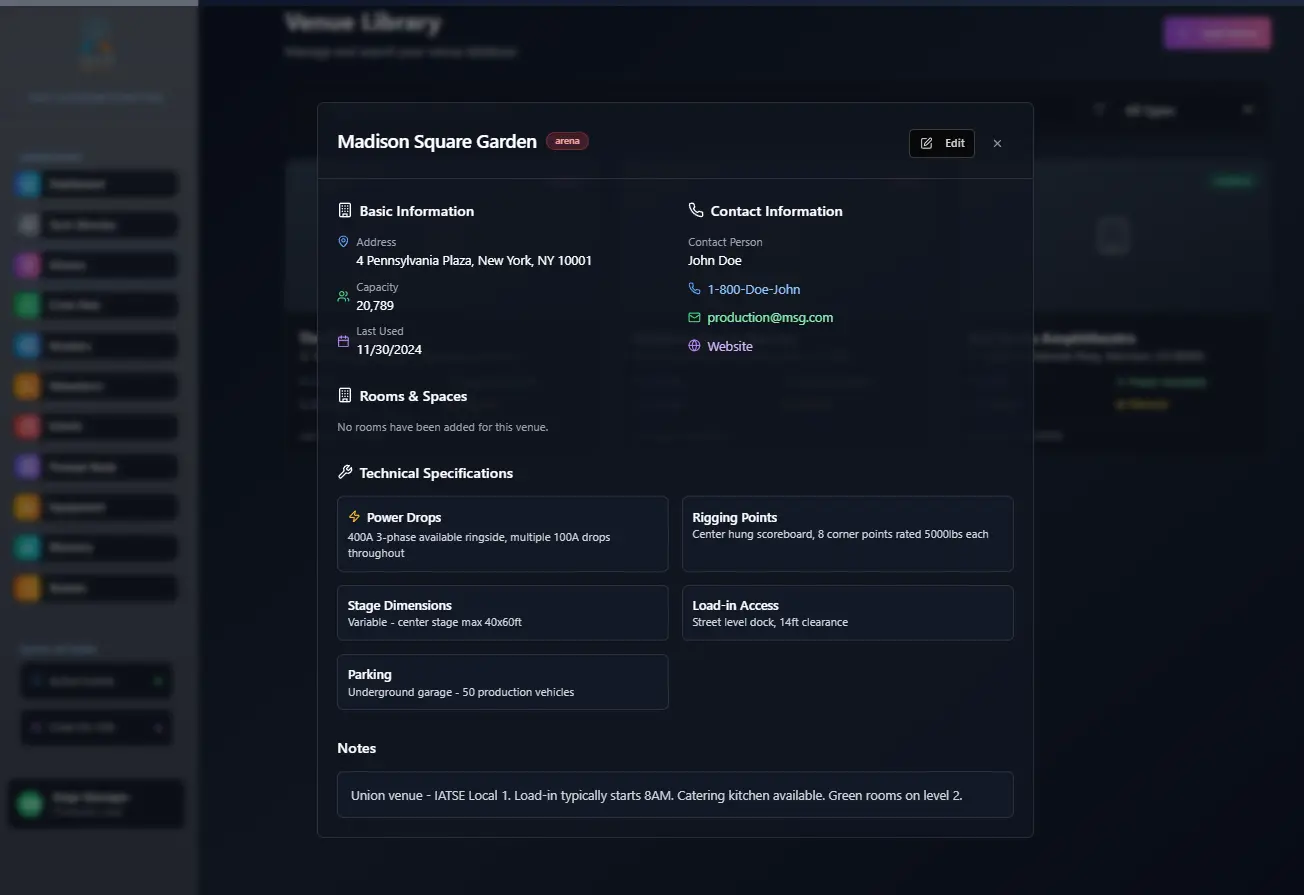 VenueHack screenshot